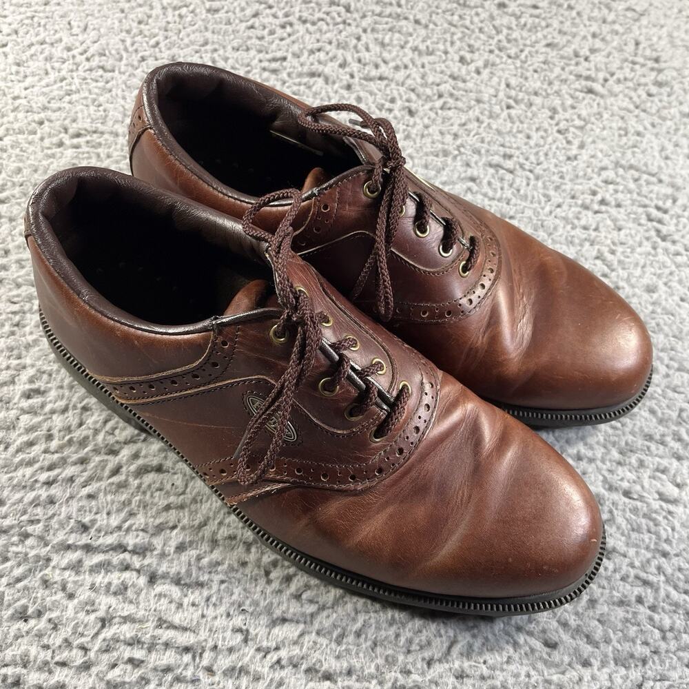 FootJoy SuperLites Brown Leather Spiked Golf Shoes 57778 Men’s Size 10M